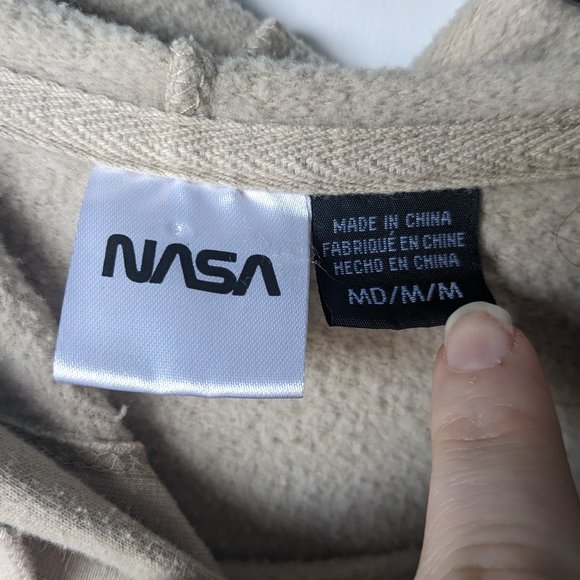 NASA USA Tan Pullover Hoodie Size Medium - Picture 7 of 9
